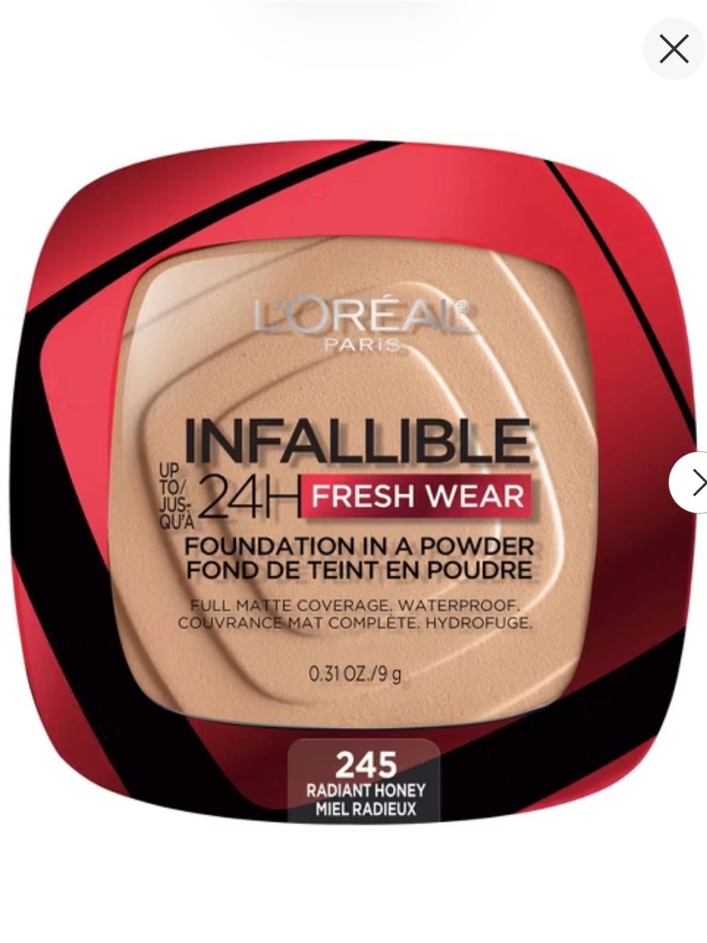 L'Oreal Infallible Fresh Wear Powder Foundation - Radiant Honey 245